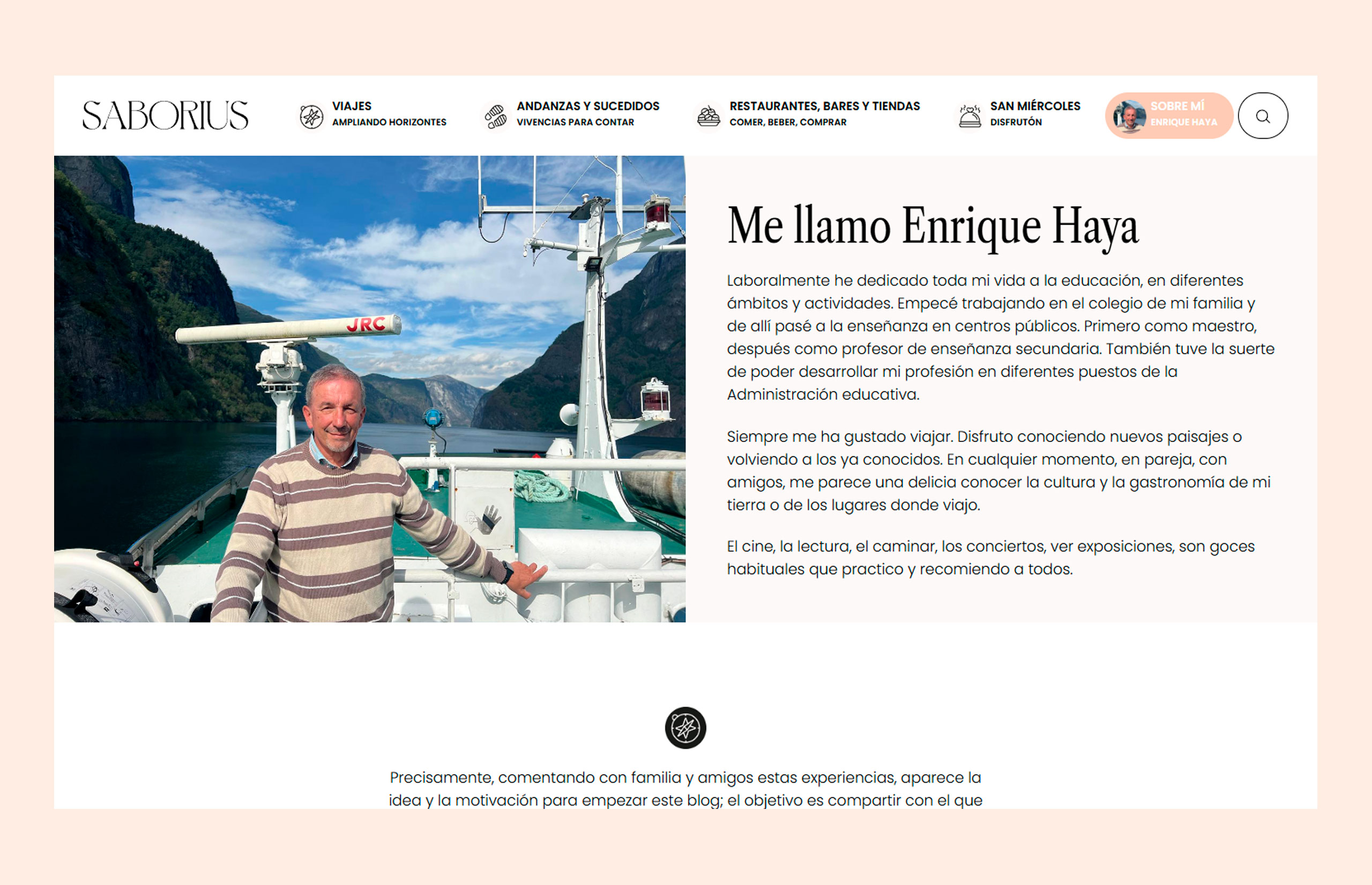 ▷ Ejemplo de página web para blog de viajes y gastronomía ▷ Ejemplo de página web para blog de viajes y gastronomía