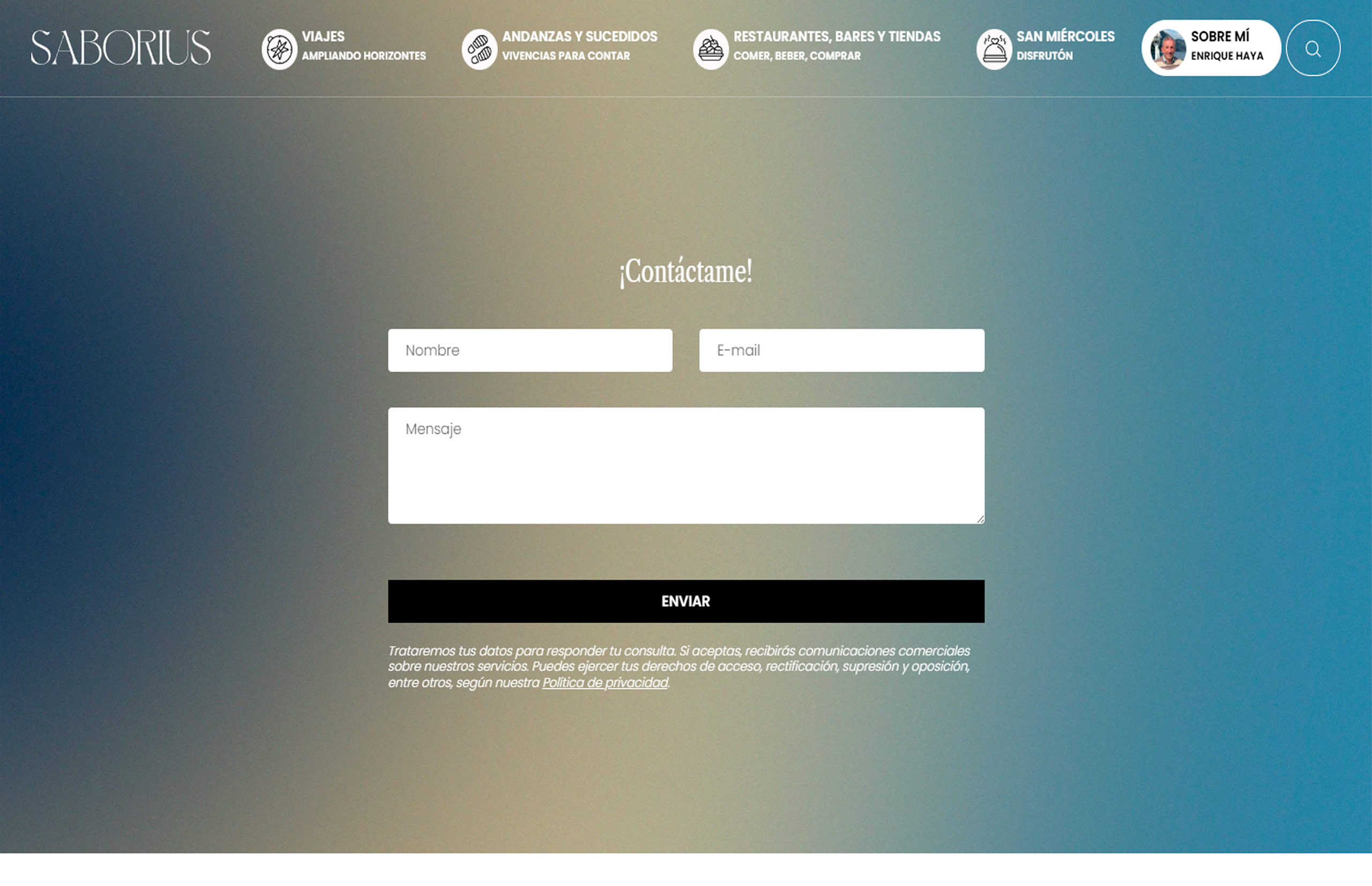 ▷ Ejemplo de página web para blog de viajes y gastronomía
