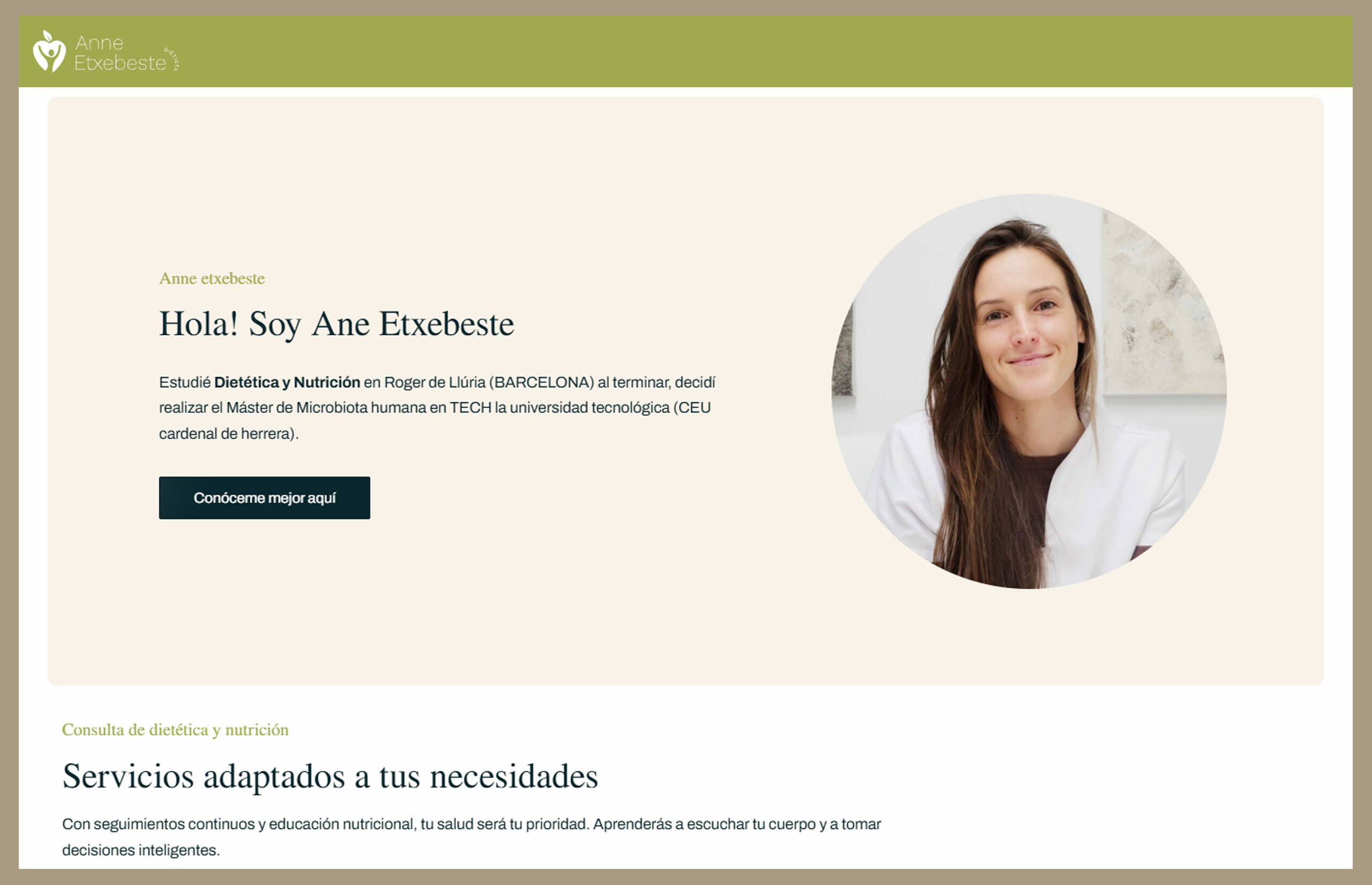 ▷ Ejemplo de página web para una dietista-nutricionista ▷ Ejemplo de página web para una dietista-nutricionista