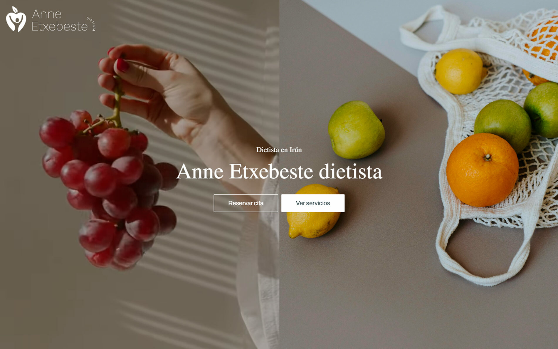 ▷ Ejemplo de página web para una dietista-nutricionista