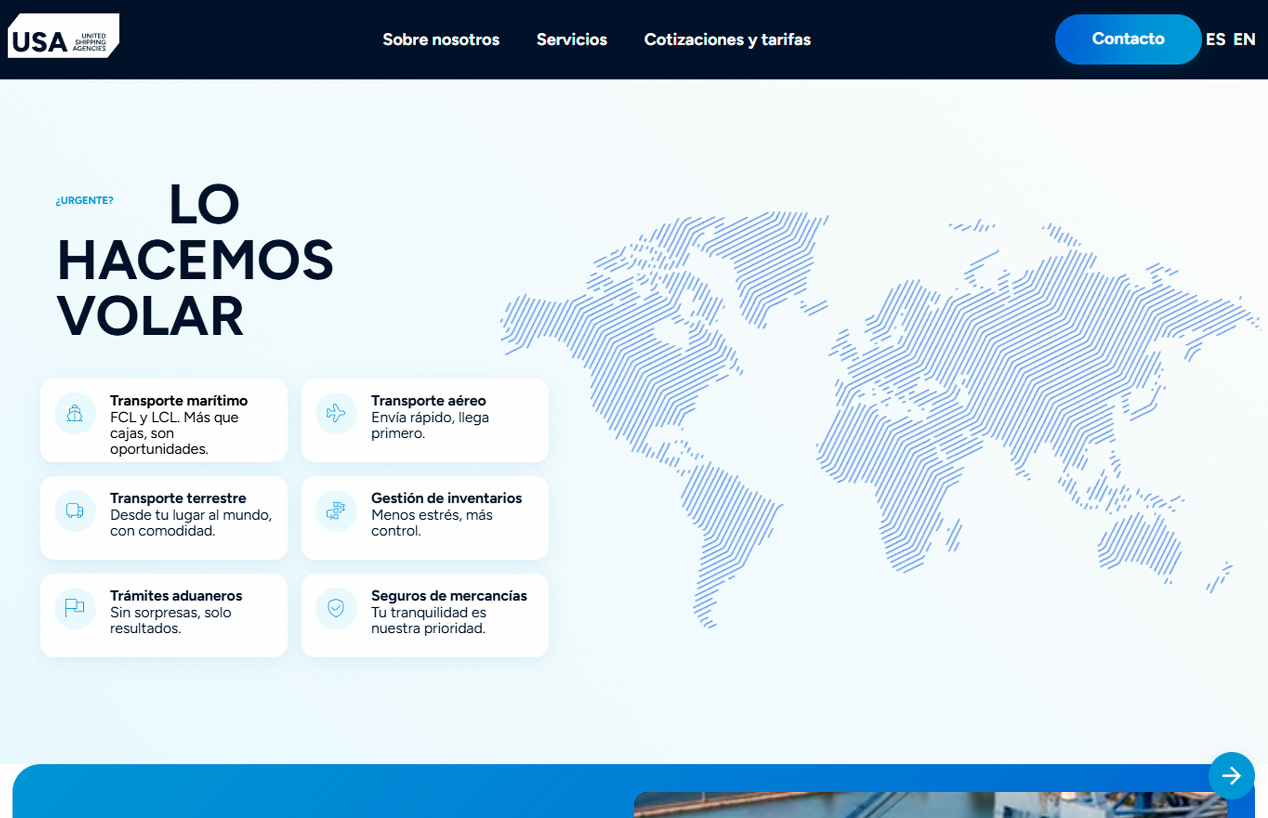 ▷ Ejemplo de página web para una empresa de transporte y logística internacional ▷ Ejemplo de página web para una empresa de transporte y logística internacional
