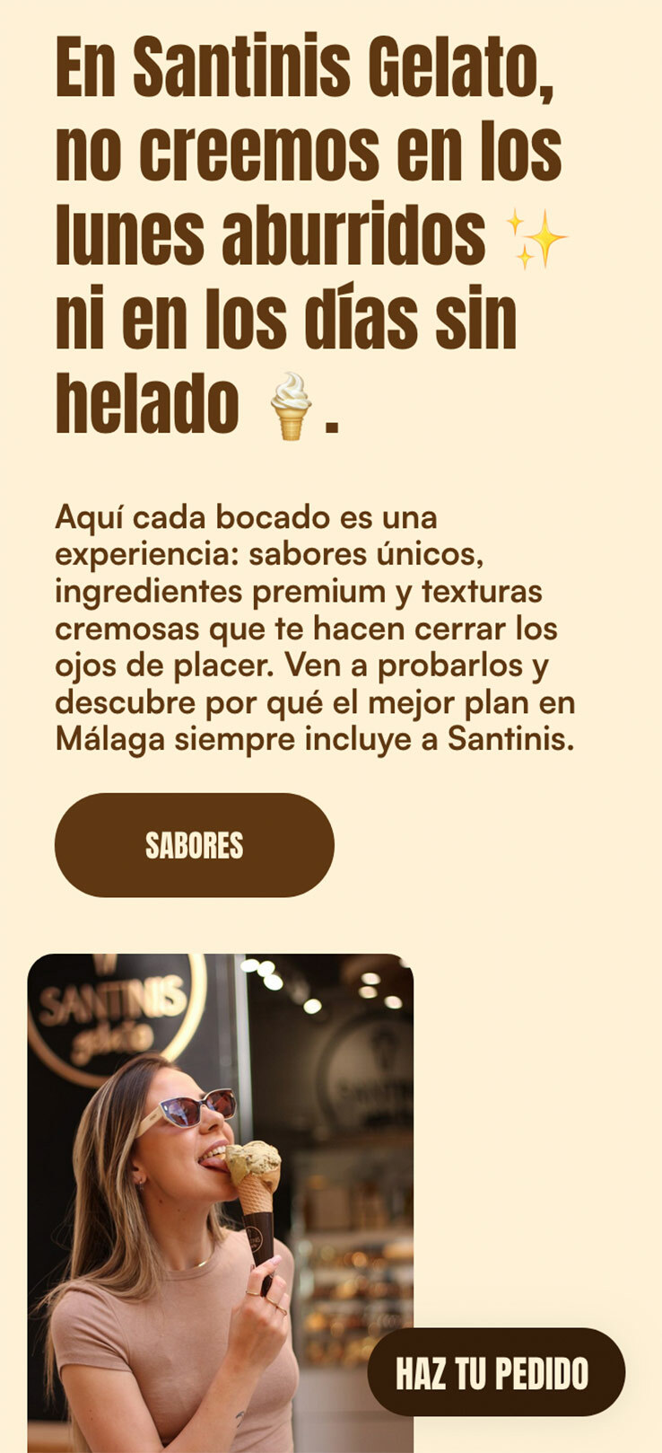 ▷ Ejemplo de página web para una heladería en Málaga