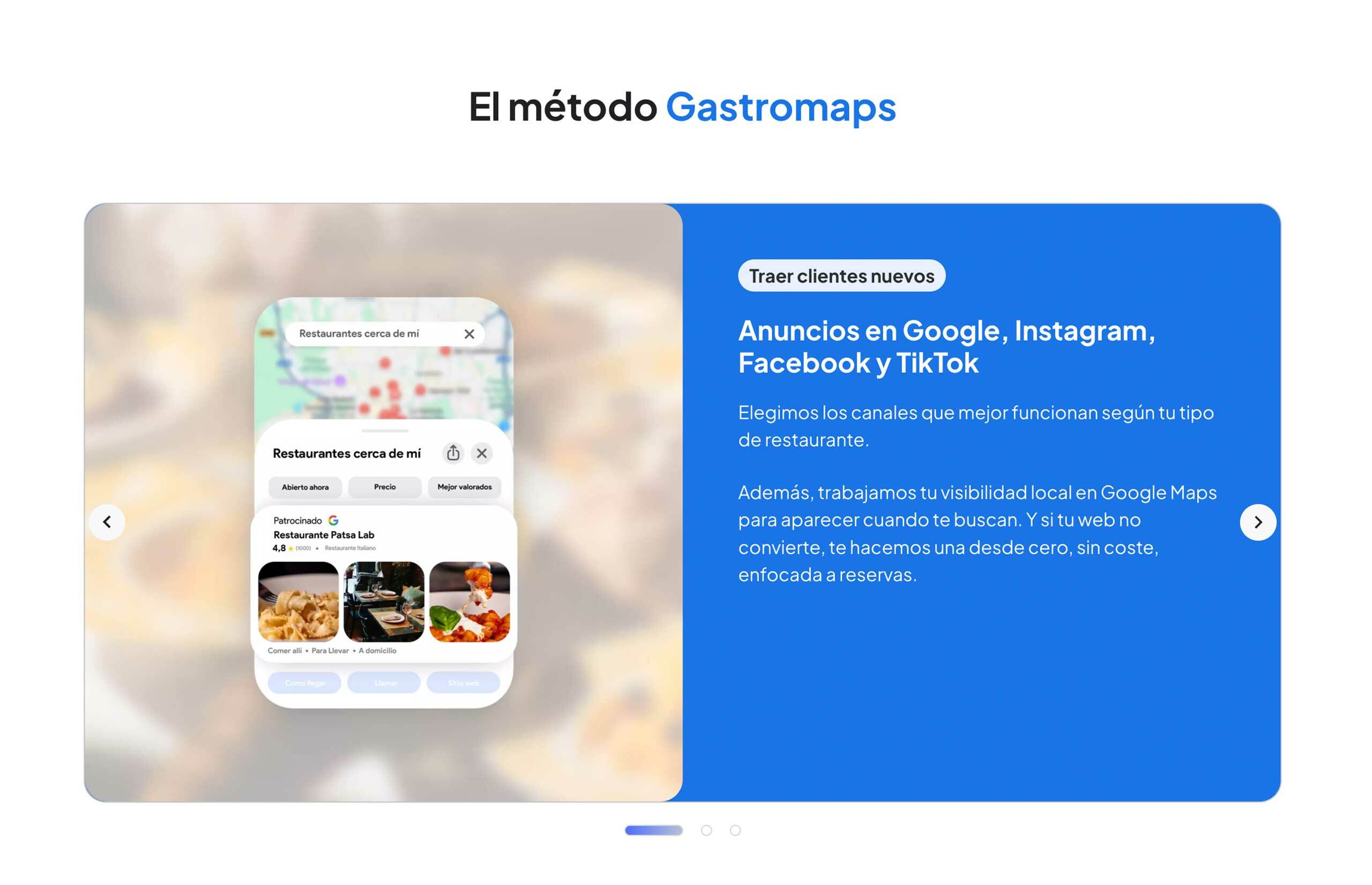 ▷ Ejemplo de página web marketing para restaurantes [A medida]