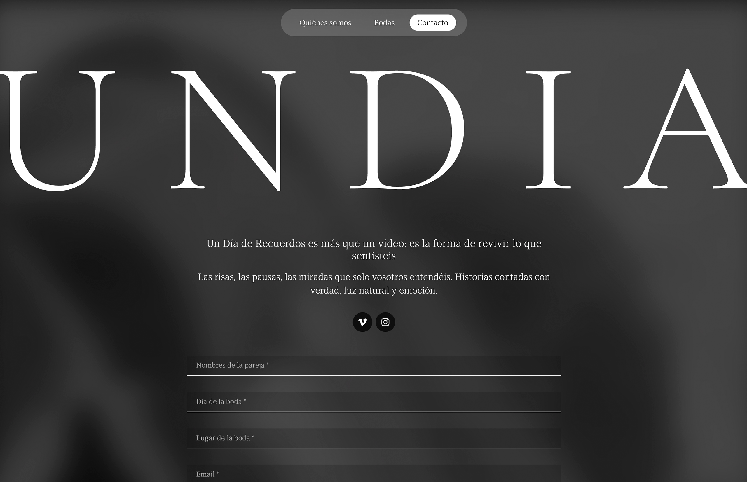 ▷ Ejemplo de página web para videos de bodas [A medida]