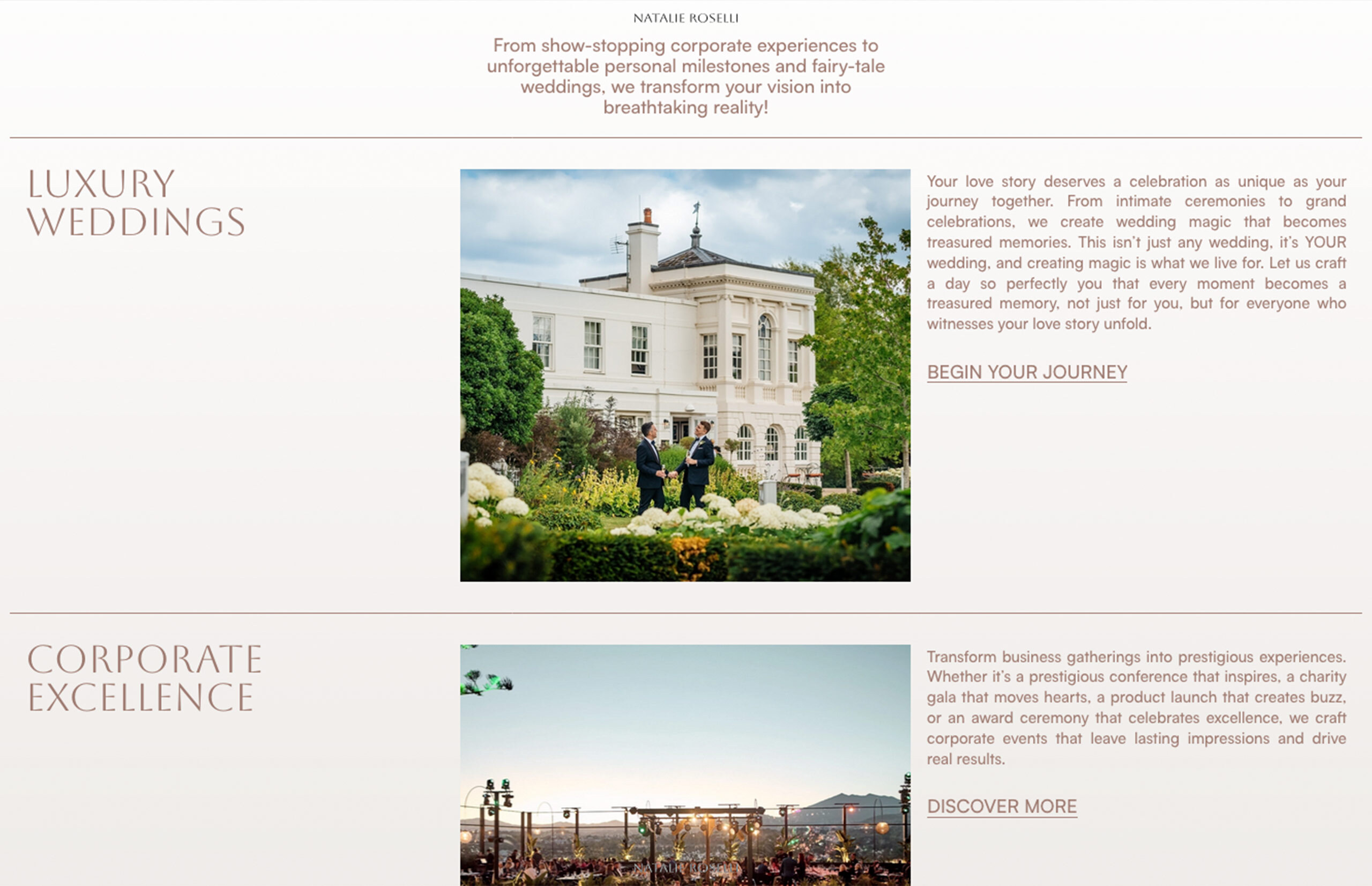 ▷ Ejemplo de página web para Organizadora de eventos [A medida]