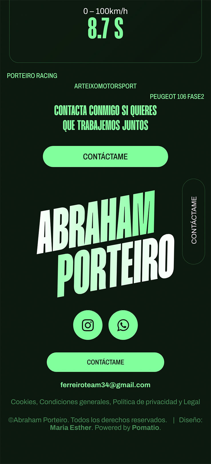 ▷ Ejemplo de página web para Piloto de Rally [A medida]