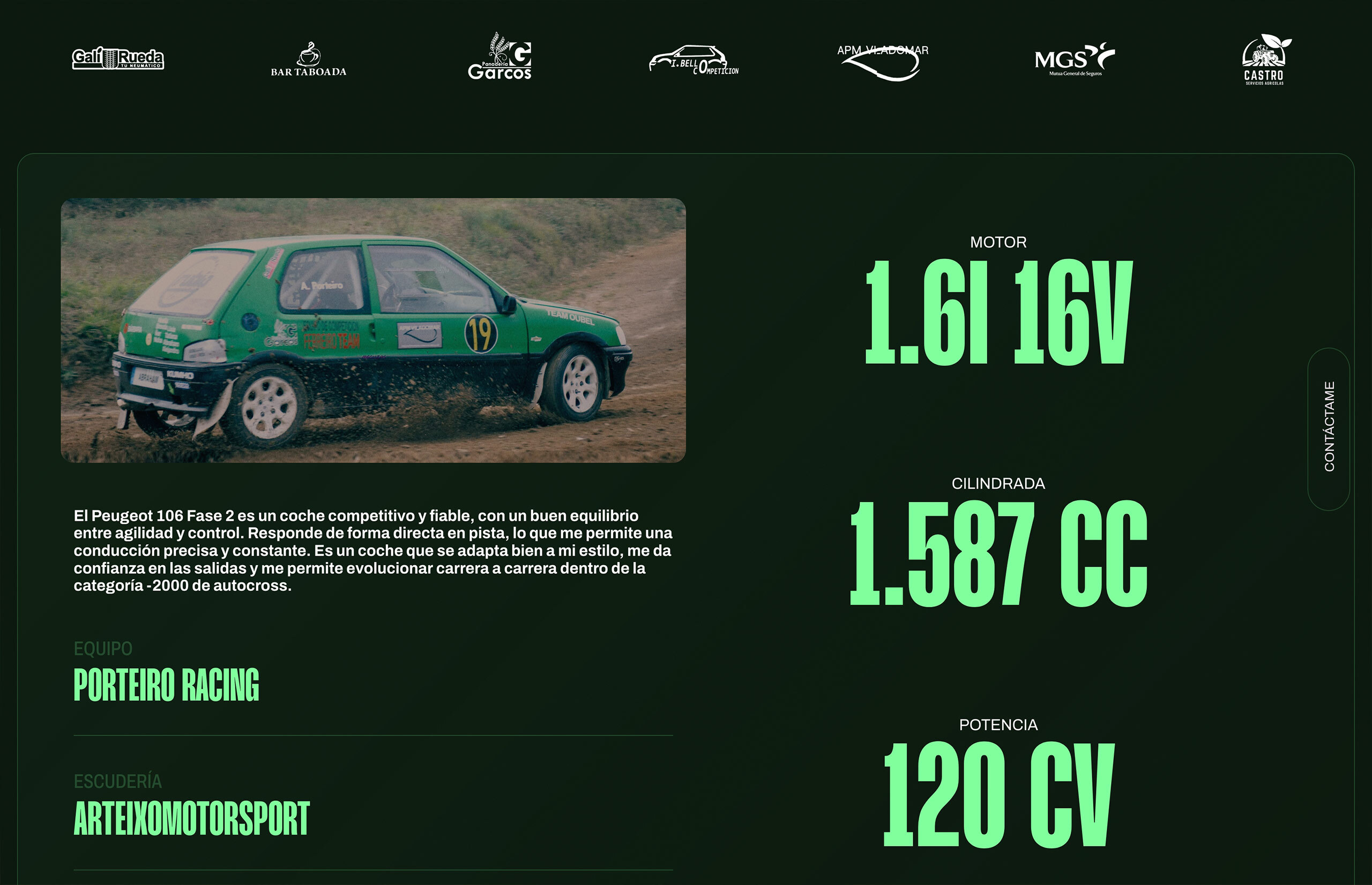 ▷ Ejemplo de página web para Piloto de Rally [A medida]