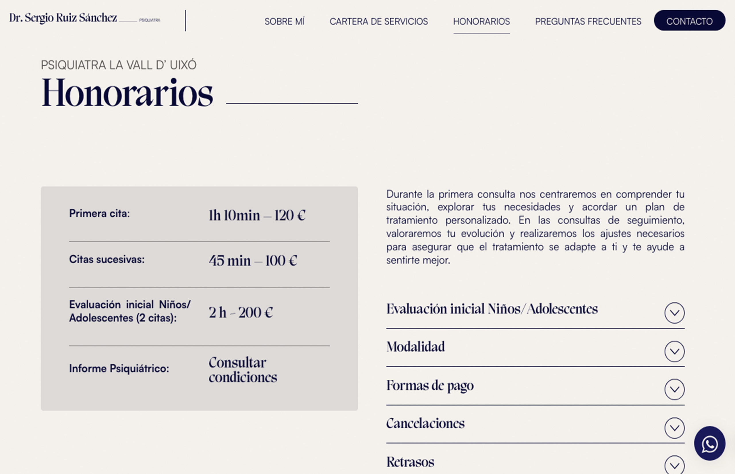 ▷ Ejemplo de página web para Psiquiatría [A medida]