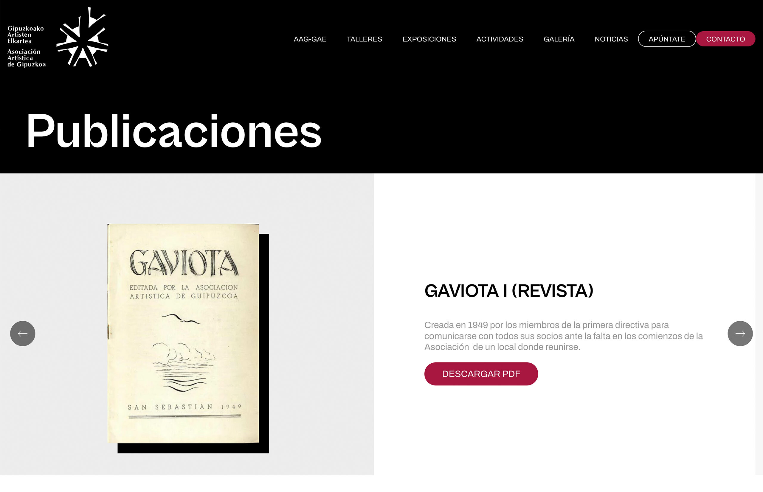 ▷ Ejemplo de página web para asociación artística [A medida]