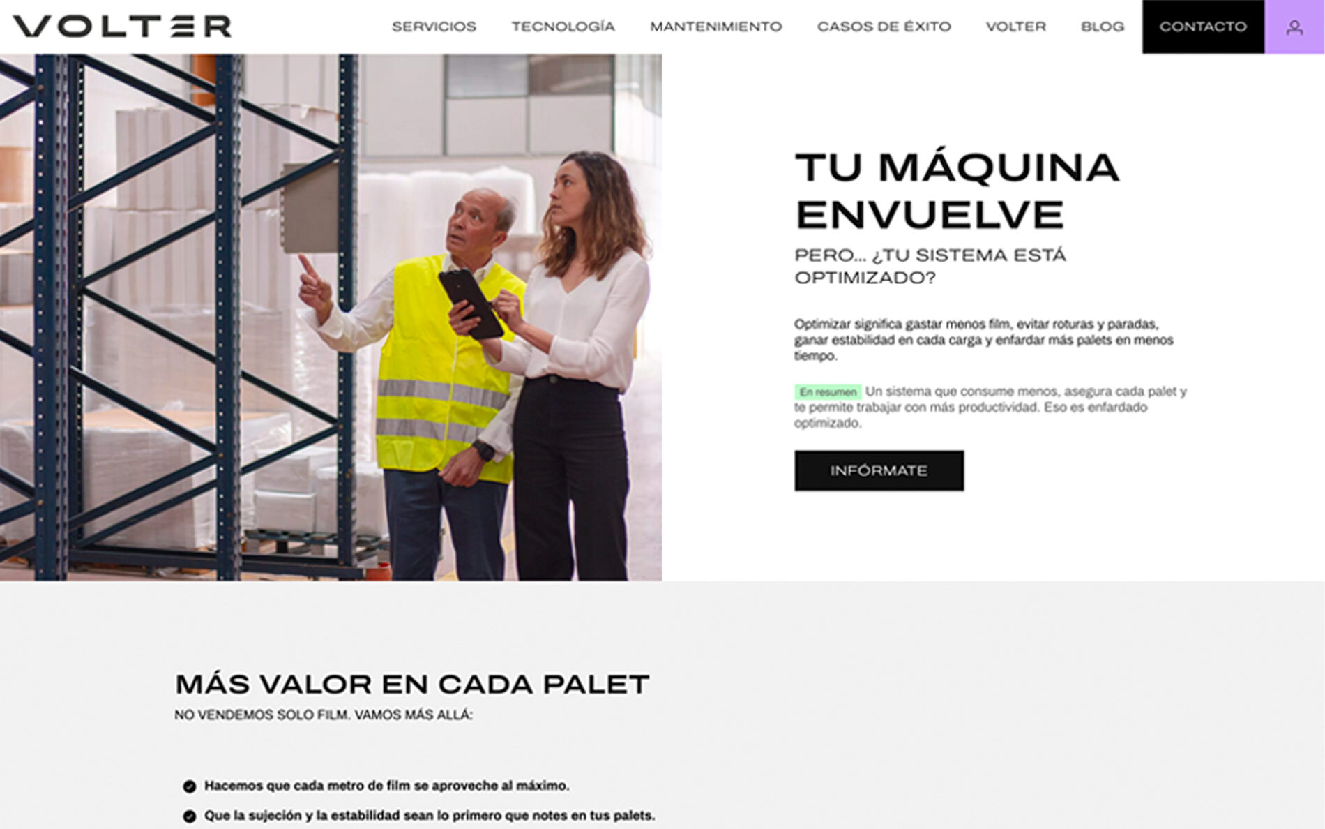 ▷ Ejemplo de página web para embalajes industriales [A medida]