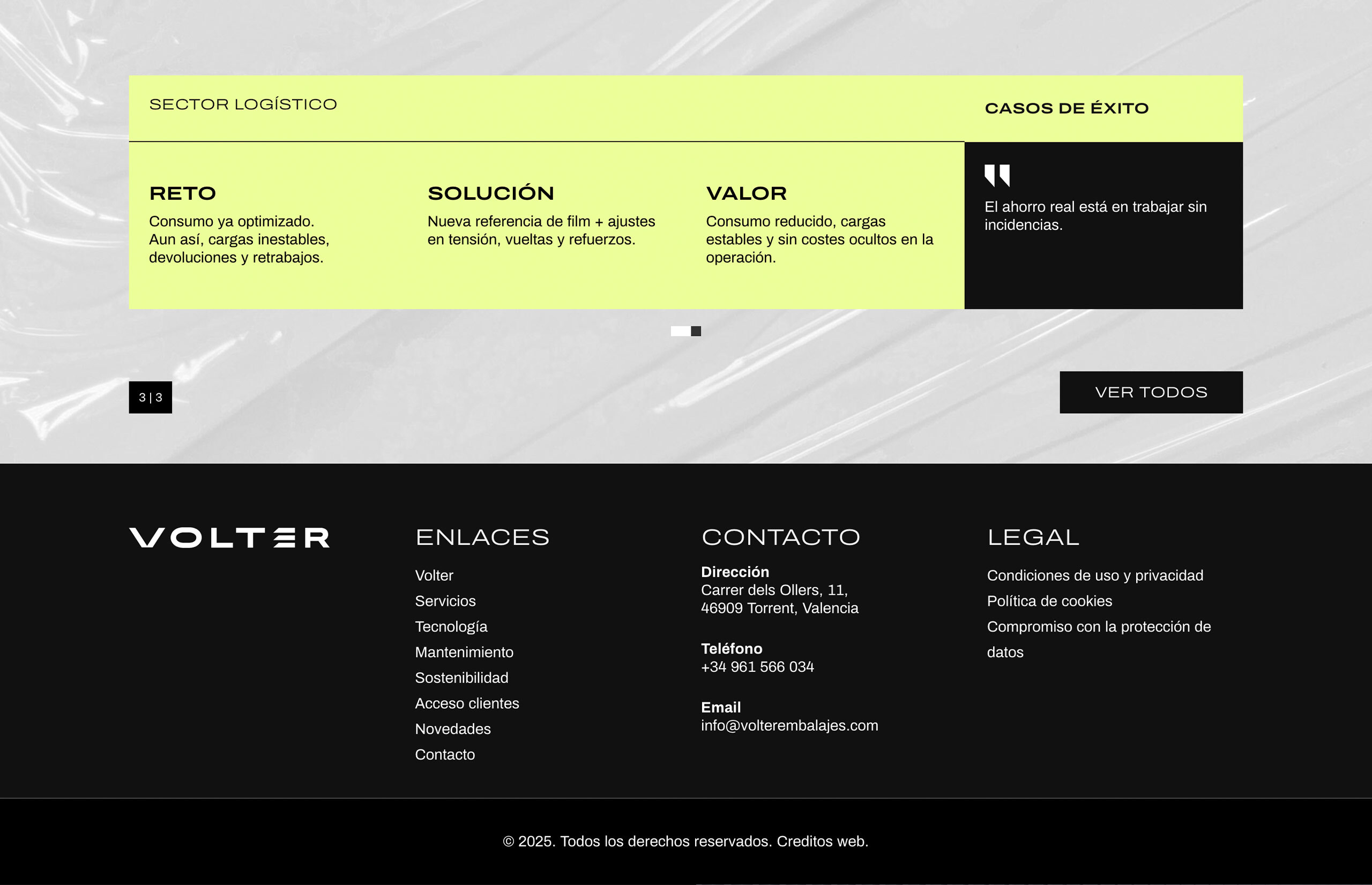 ▷ Ejemplo de página web para embalajes industriales [A medida]
