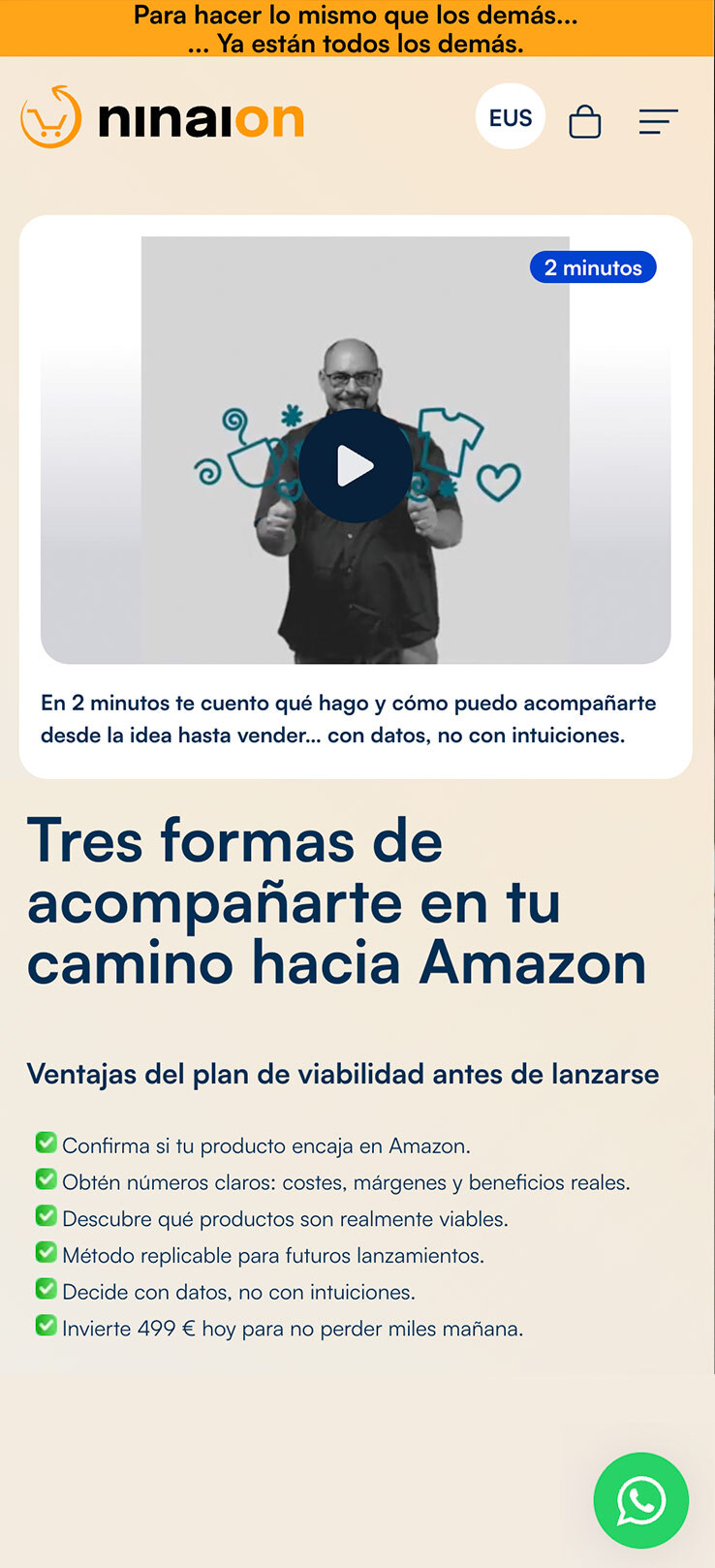 ▷ Ejemplo de página web para vender en Amazon [A medida]