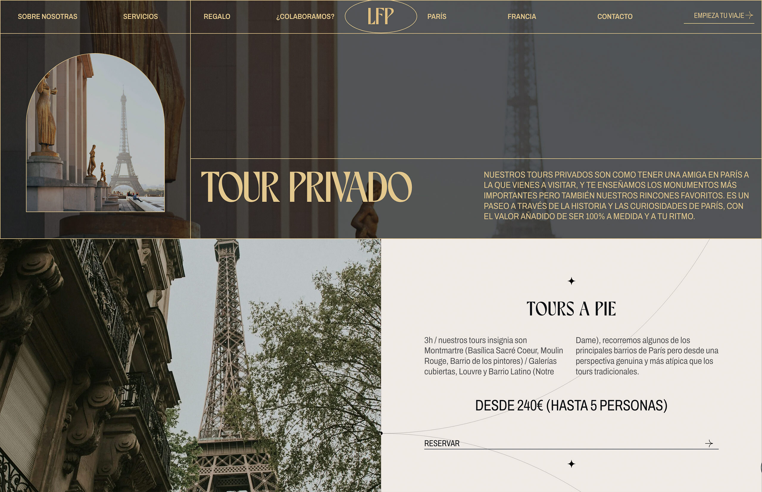 ▷ Ejemplo de página web para atelier de viajes boutique [A medida]