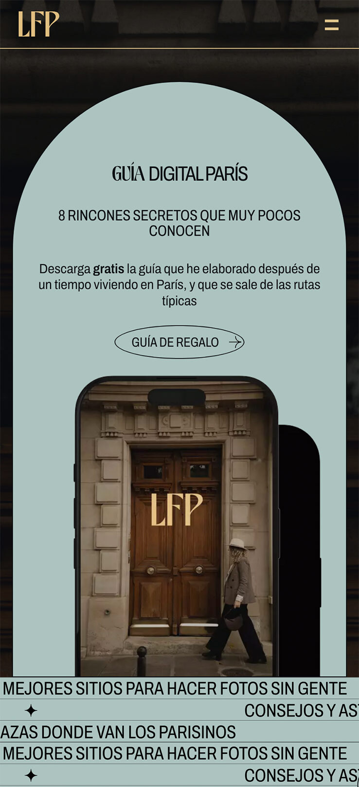 ▷ Ejemplo de página web para atelier de viajes boutique [A medida]