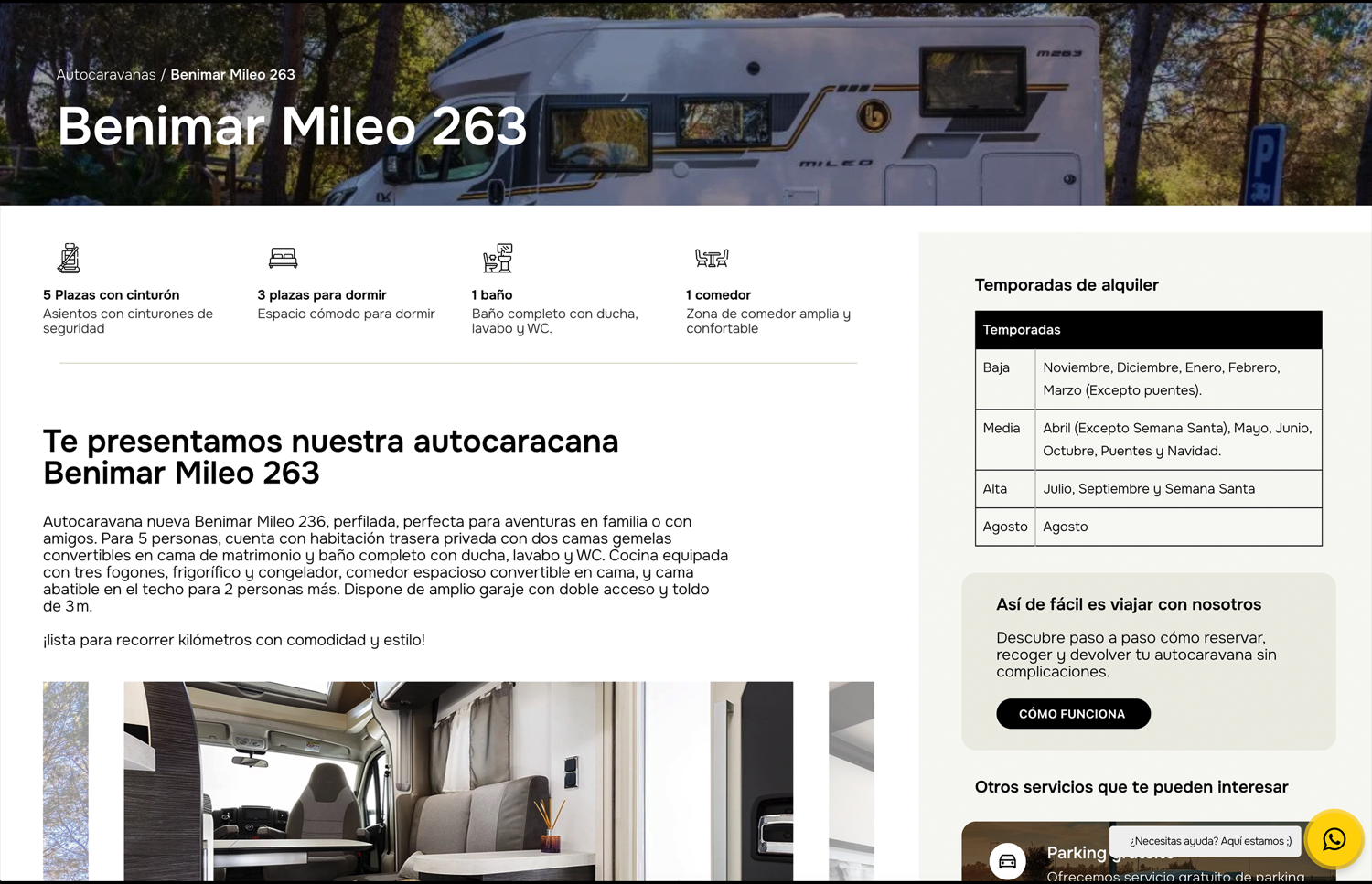 ▷ Ejemplo de página web para alquiler de autocaravanas [A medida]