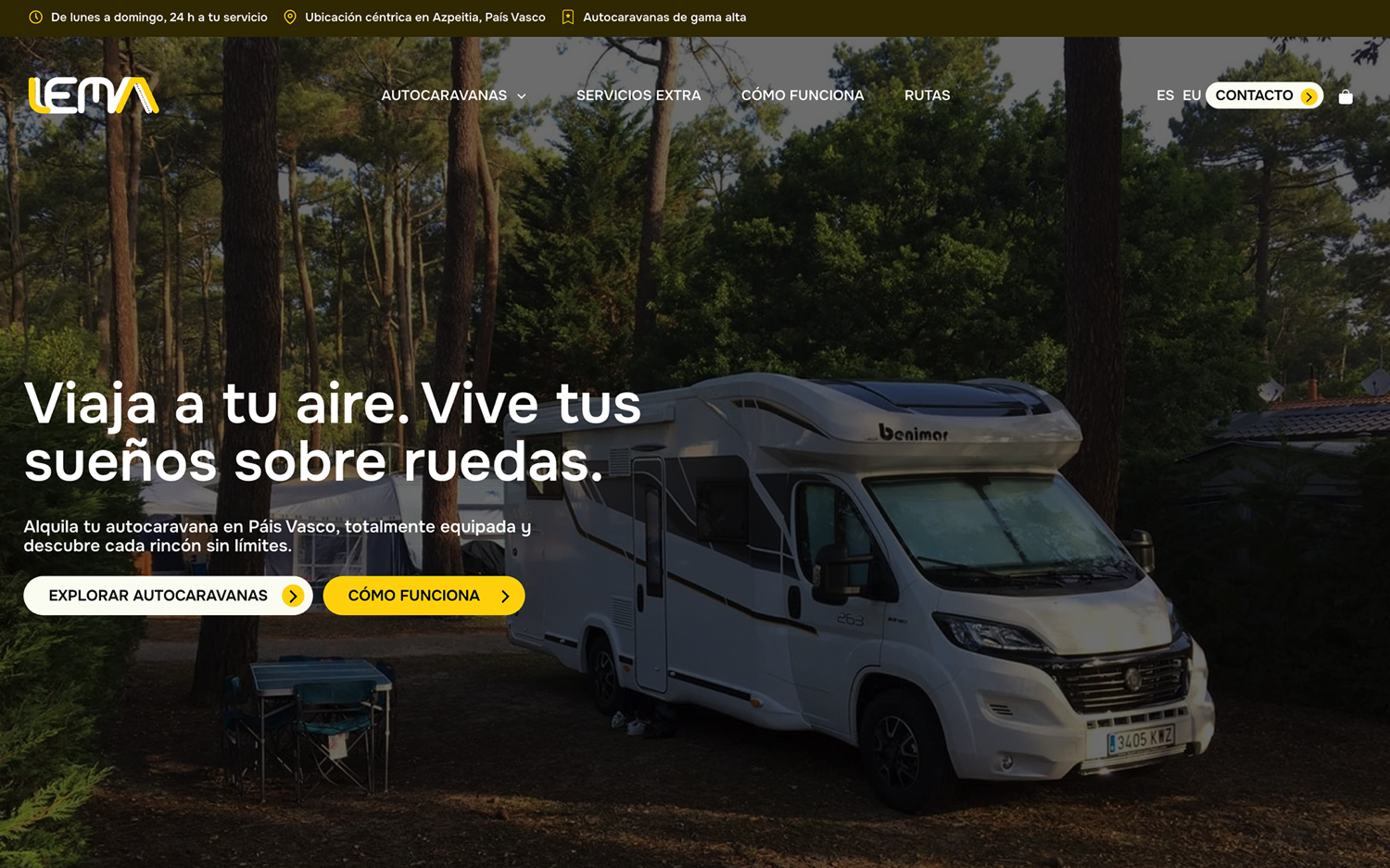 ▷ Ejemplo de página web para alquiler de autocaravanas [A medida]