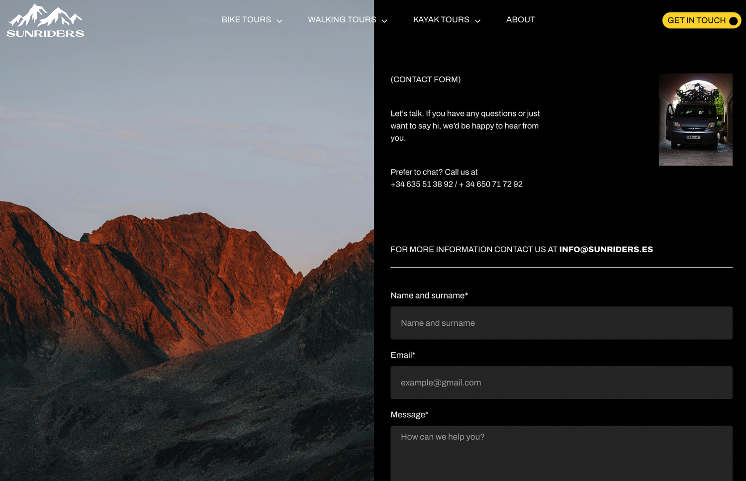 ▷ Ejemplo de página web para escapadas y aventuras personalizadas [A medida]